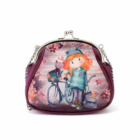 Forever Ninette Bicycle-Bag Retro Large Chain Shoulder Bag, Bordeaux
