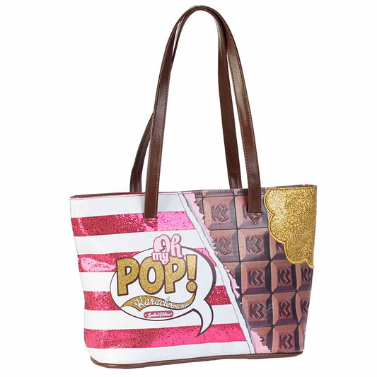 Oh My Pop! Chocolat-Borsa a Spalla Tote, Rosa