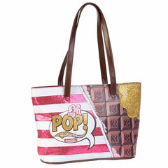 Oh My Pop! Chocolat-Borsa a Spalla Tote, Rosa