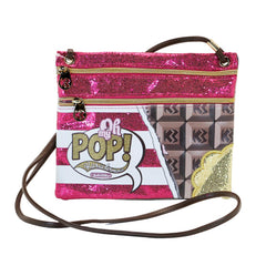 Oh My Pop! Chocolat-Borsa a Tracolla Action Mini Orizzontale, Rosa