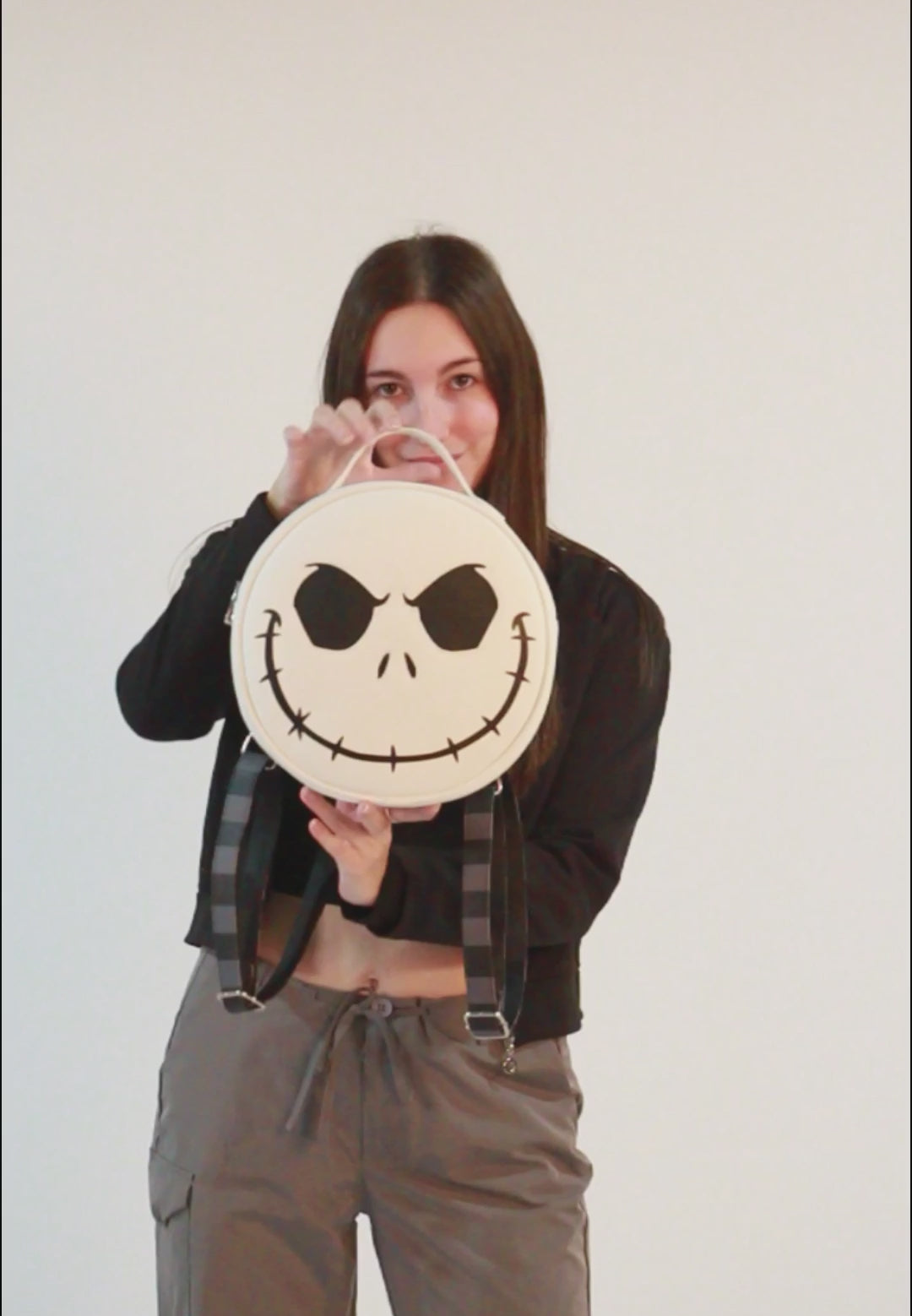Disney Nightmare Before Christmas Bone-Round Backpack, White