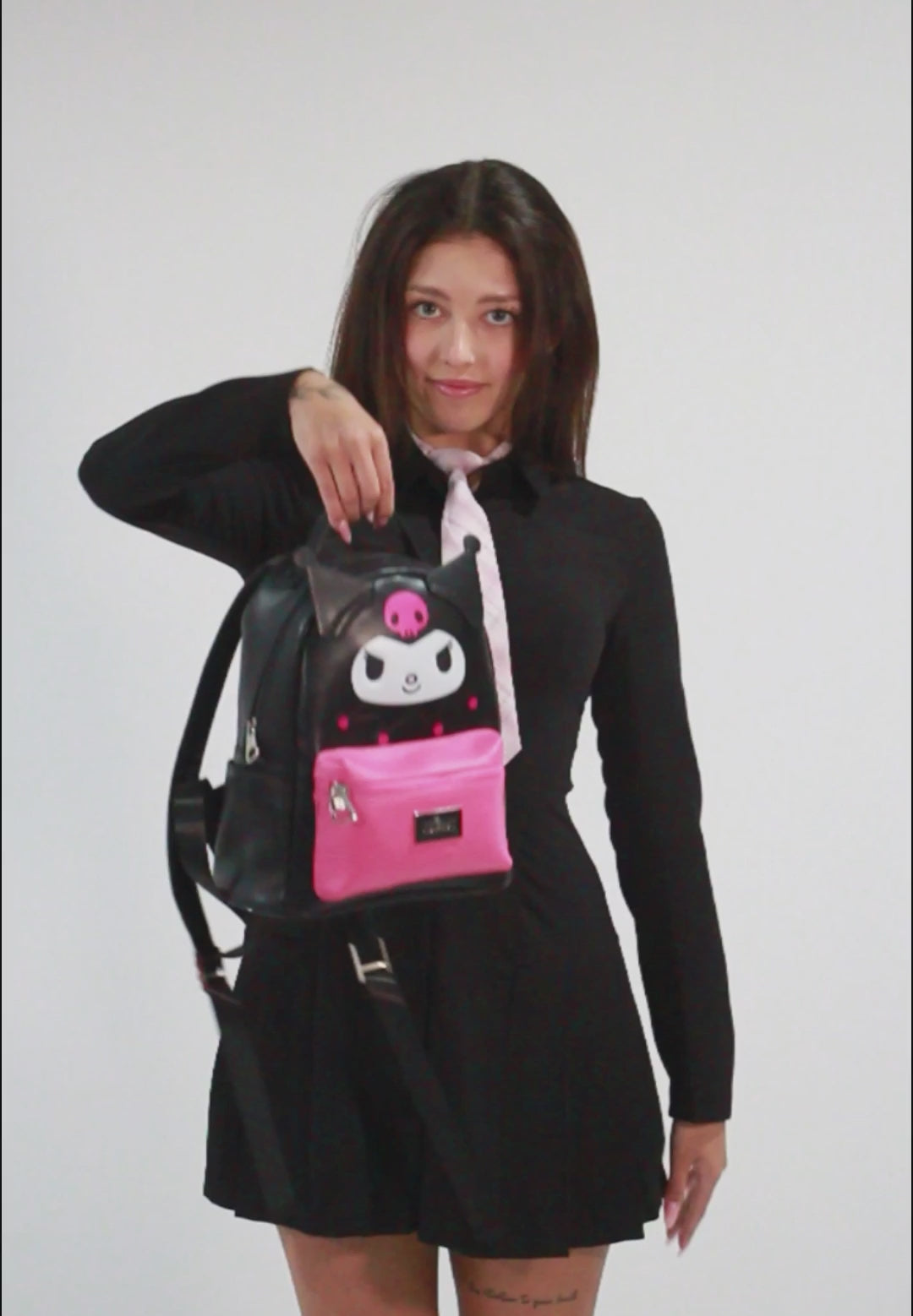 Hello Kitty Kuromi Face-Mochila Heady, Lilás