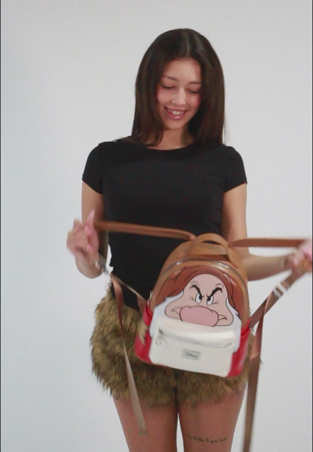 Disney Sieben Zwerge Grumpy-Rucksack Heady, Braun