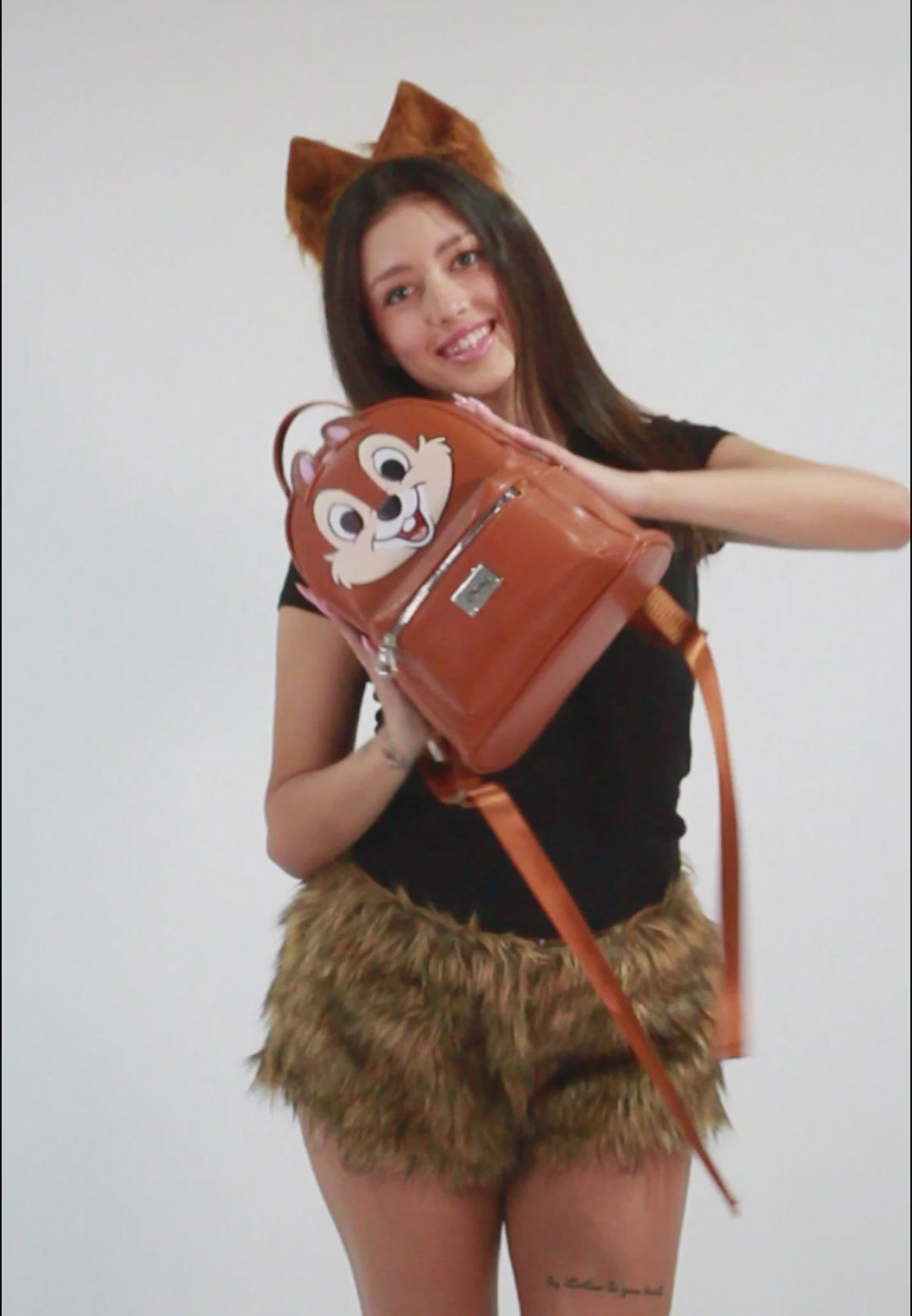 Disney Chip e Chop Face-Mochila Heady, Castanho
