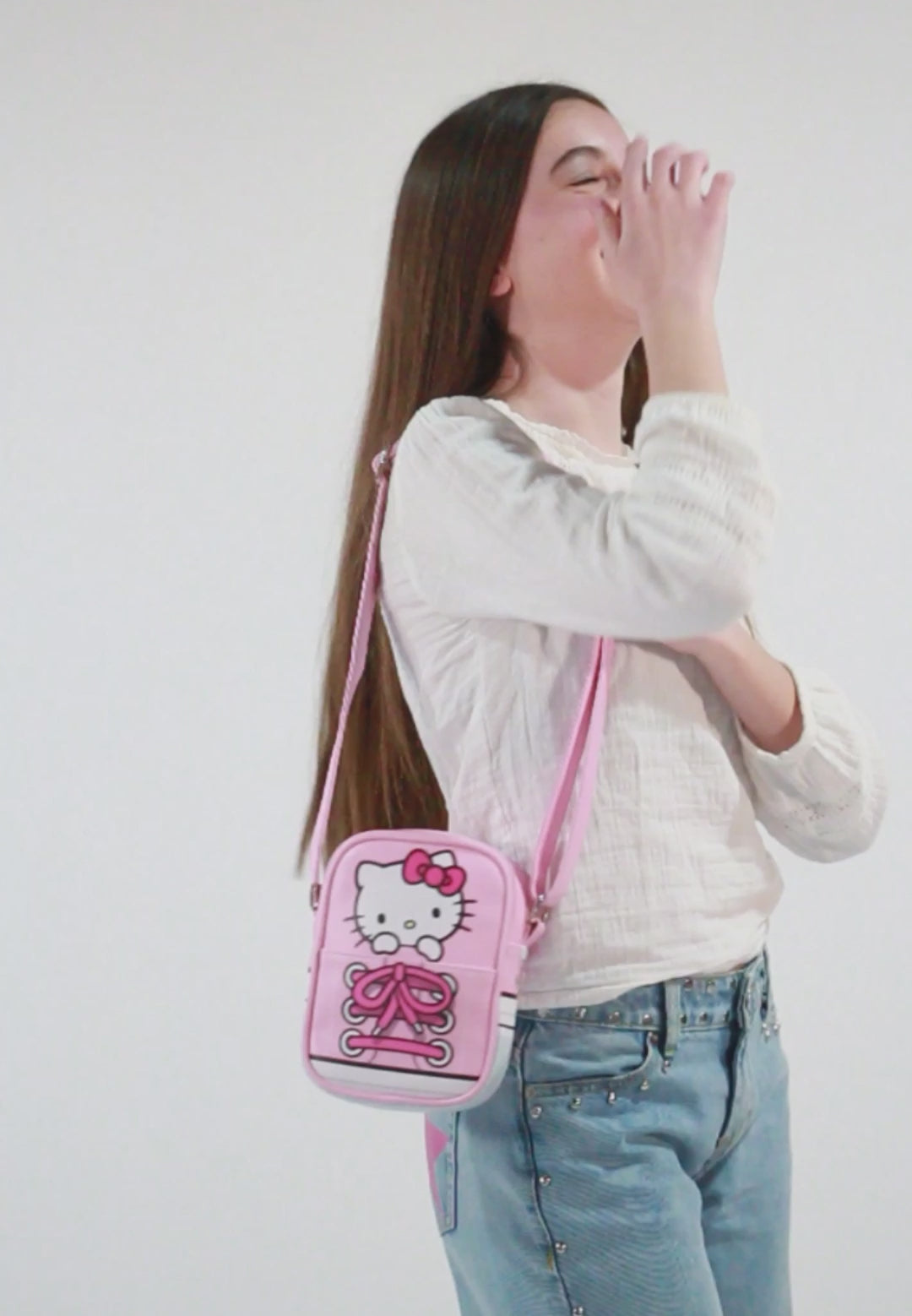 Hello Kitty Sneakers-Borsa a Tracolla XS, Rosa