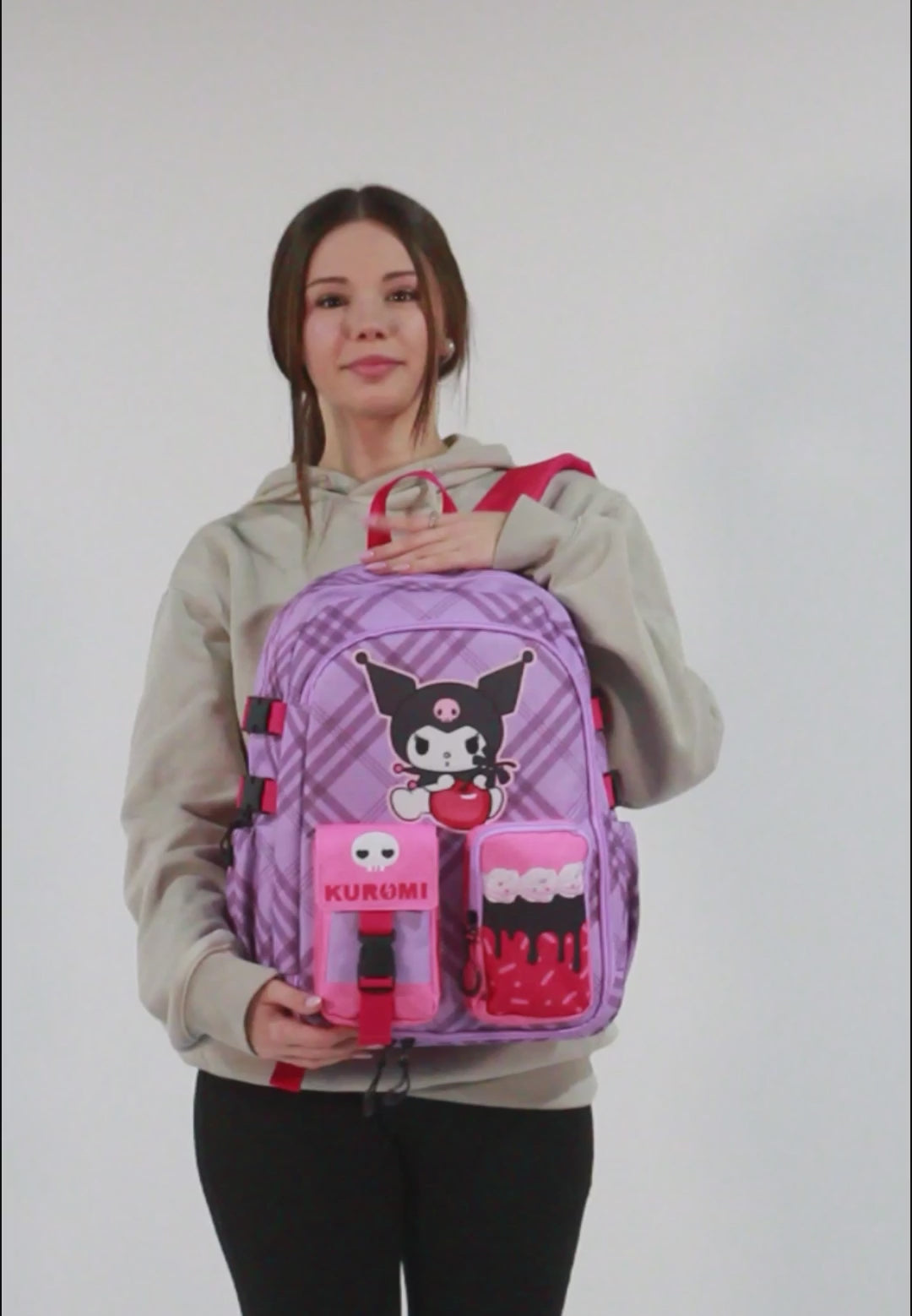 Hello Kitty Kuromi Cherry-Haru Backpack, Mauve – Karactermania