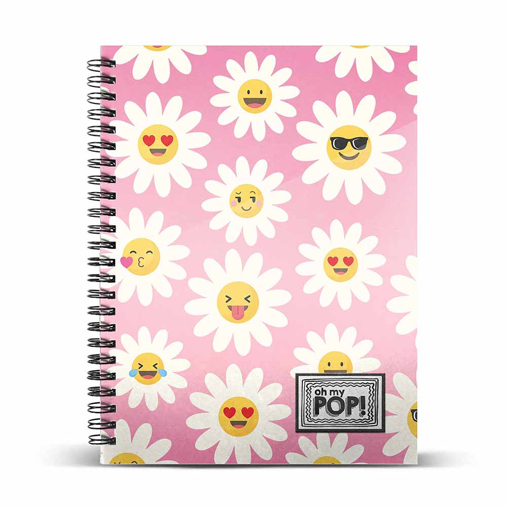A5 Notebook Grid Paper Oh My Pop! Happy Flower