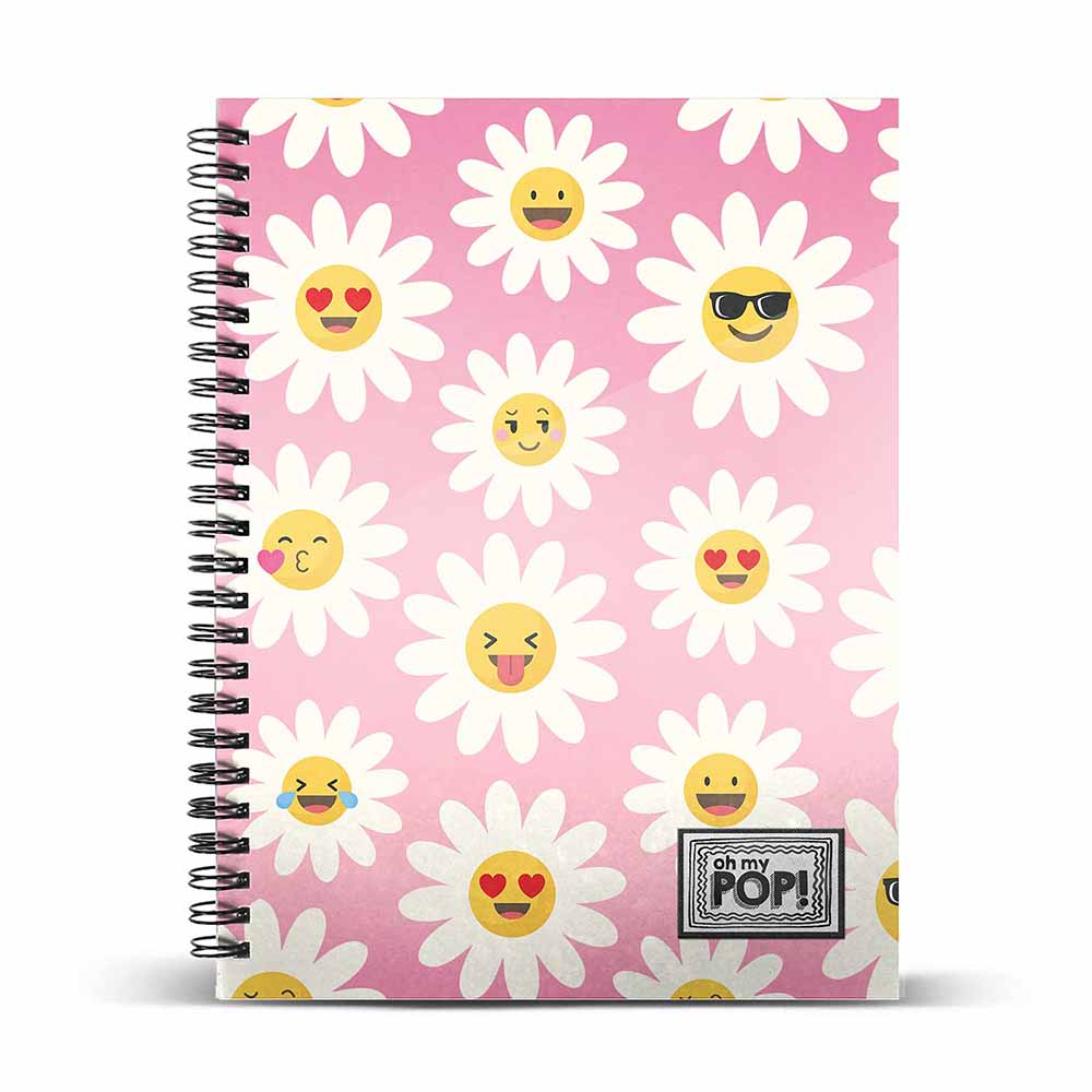A4 Notebook Striped Paper Oh My Pop! Happy Flower