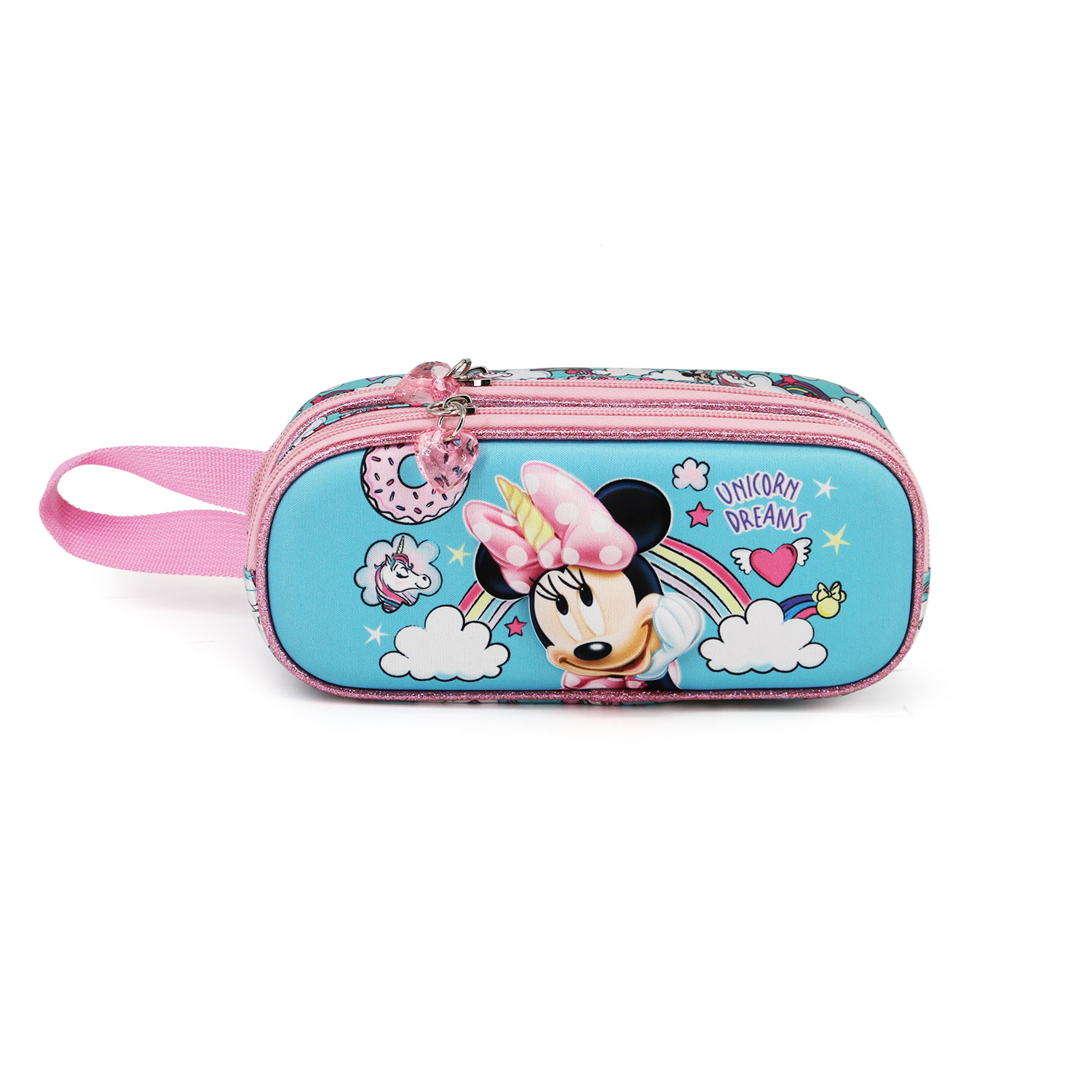 3D Double Pencil Case Minnie Mouse Unicorn