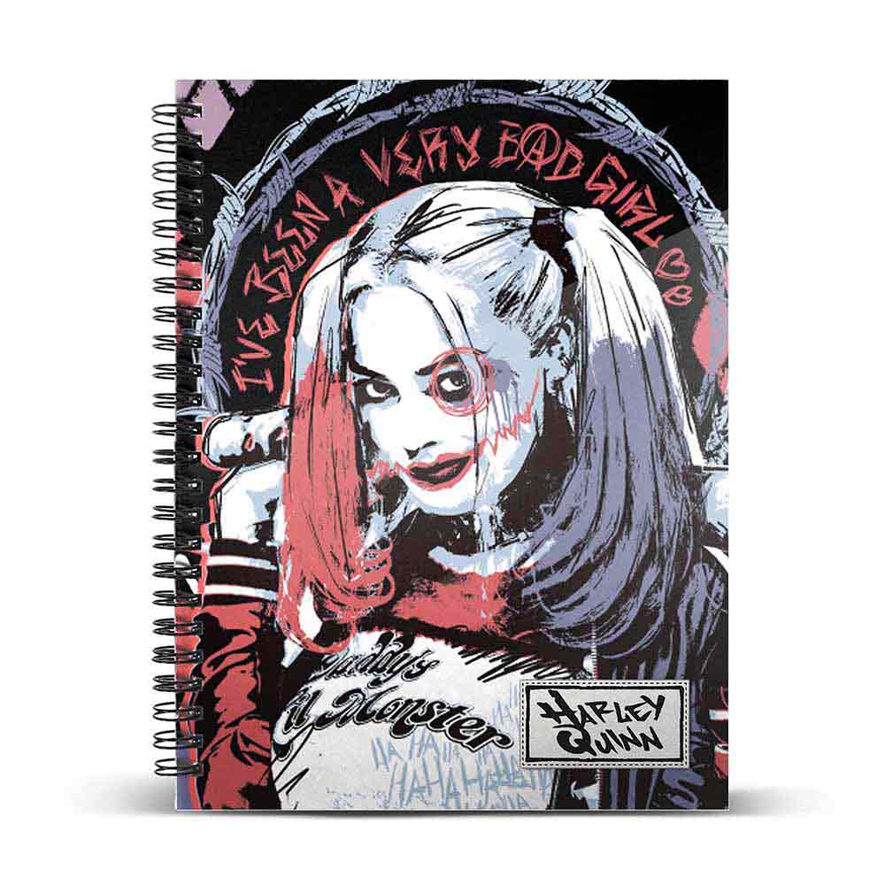 Cuaderno A5 Papel Cuadriculado Harley Quinn Crazy