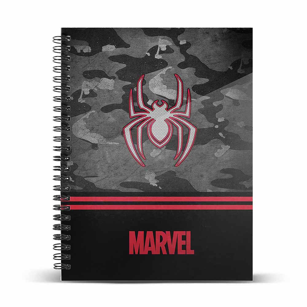 Quaderno A5 Carta a Strisce Spiderman Dark