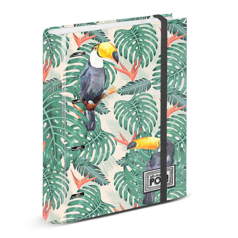 4 Rings Binder Striped Paper Oh My Pop! Toucan