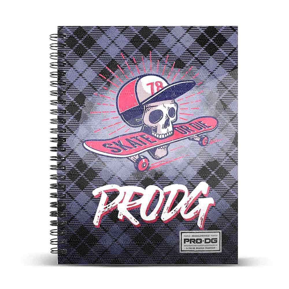 A5 Notebook Striped Paper PRODG Skull