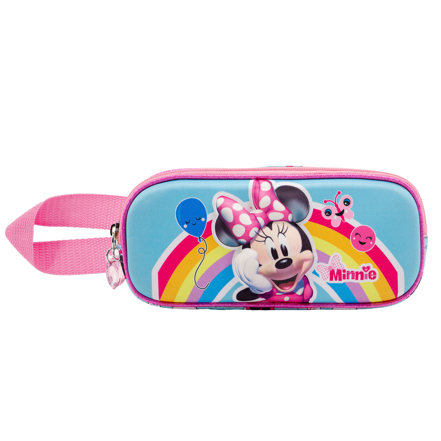 3D Double Pencil Case Minnie Mouse Rainbow