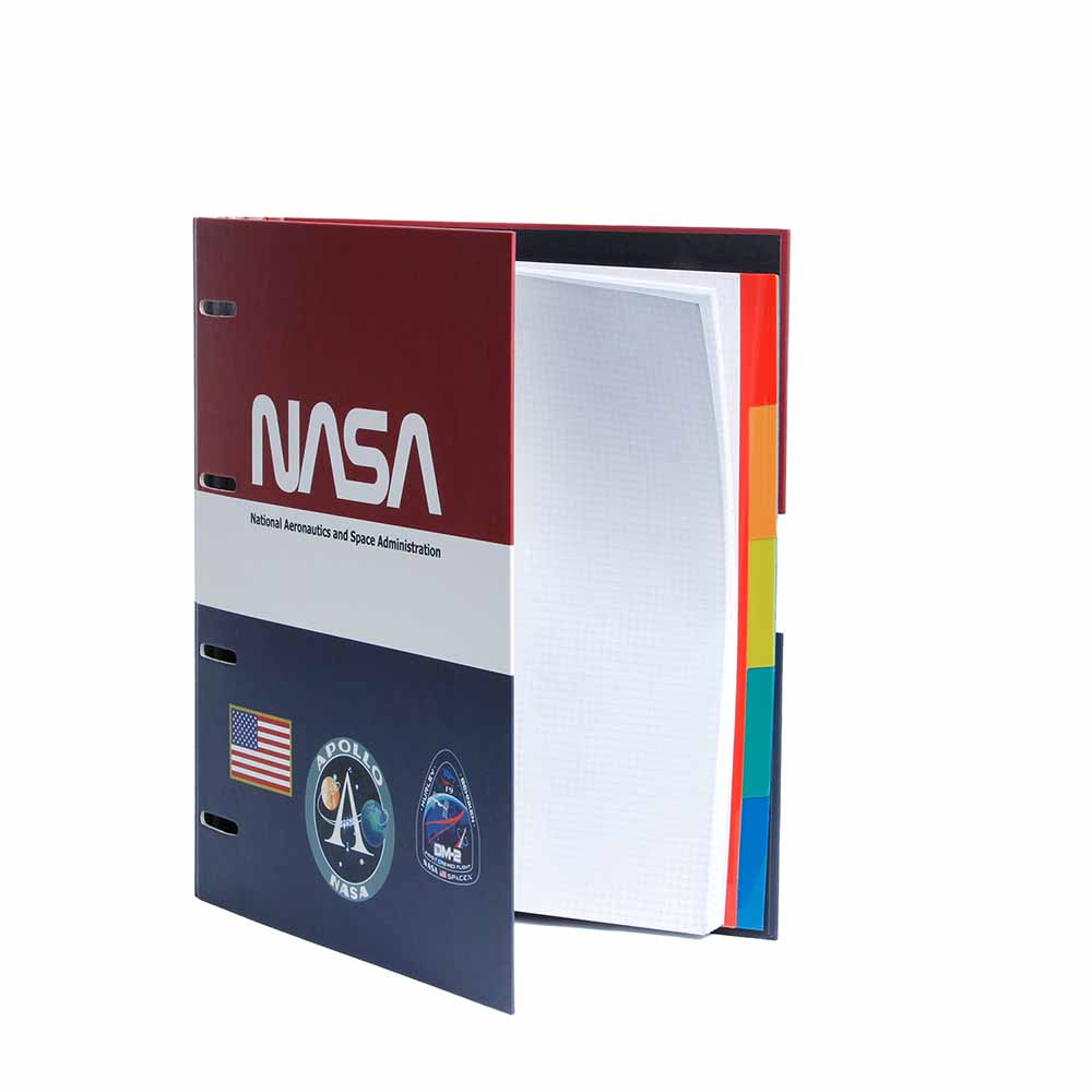 4 Rings Binder Grid Paper NASA Mission