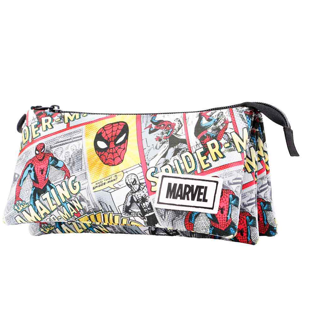 Triple Pencil Case HS Spiderman Strip