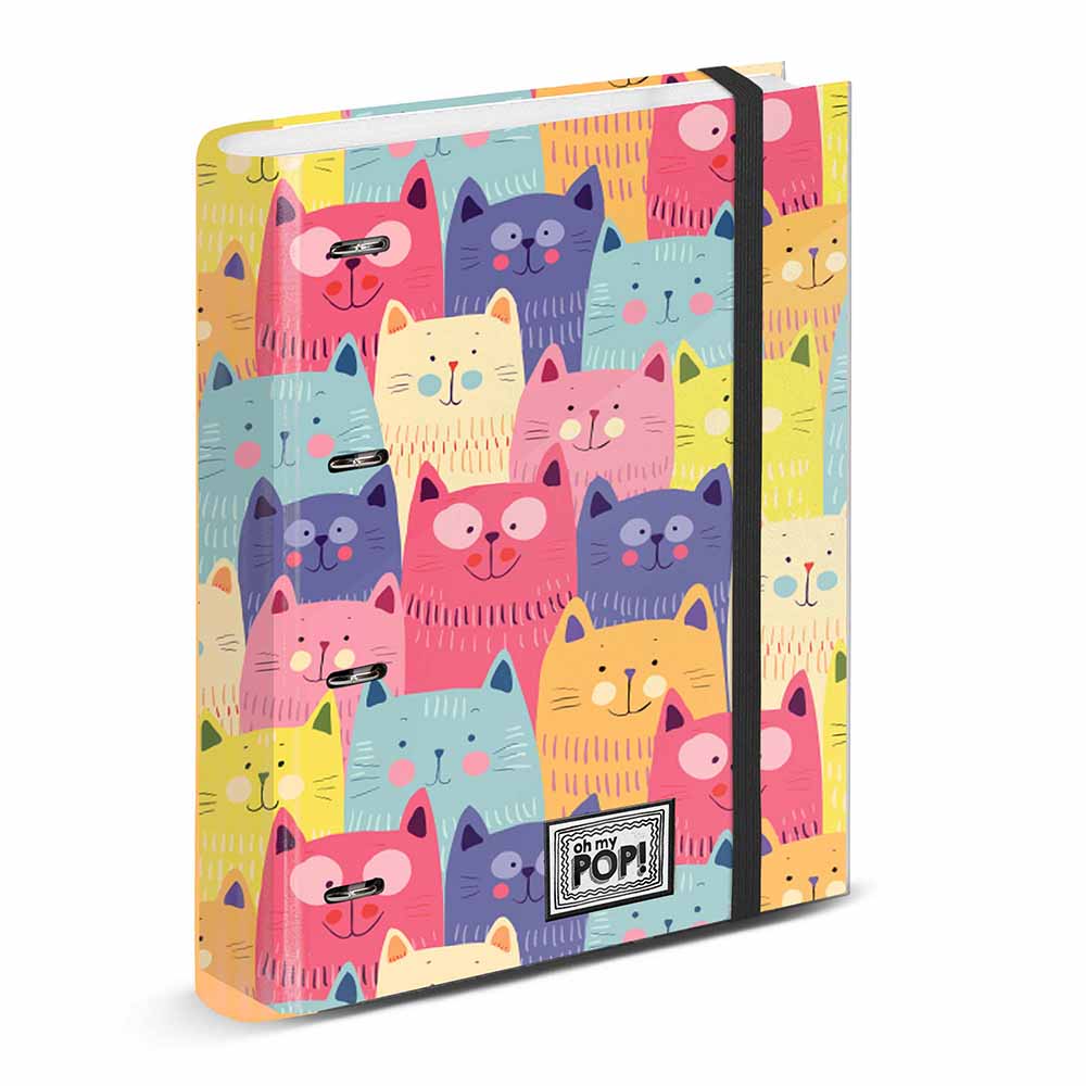 4 Rings Binder Grid Paper Oh My Pop! Cats