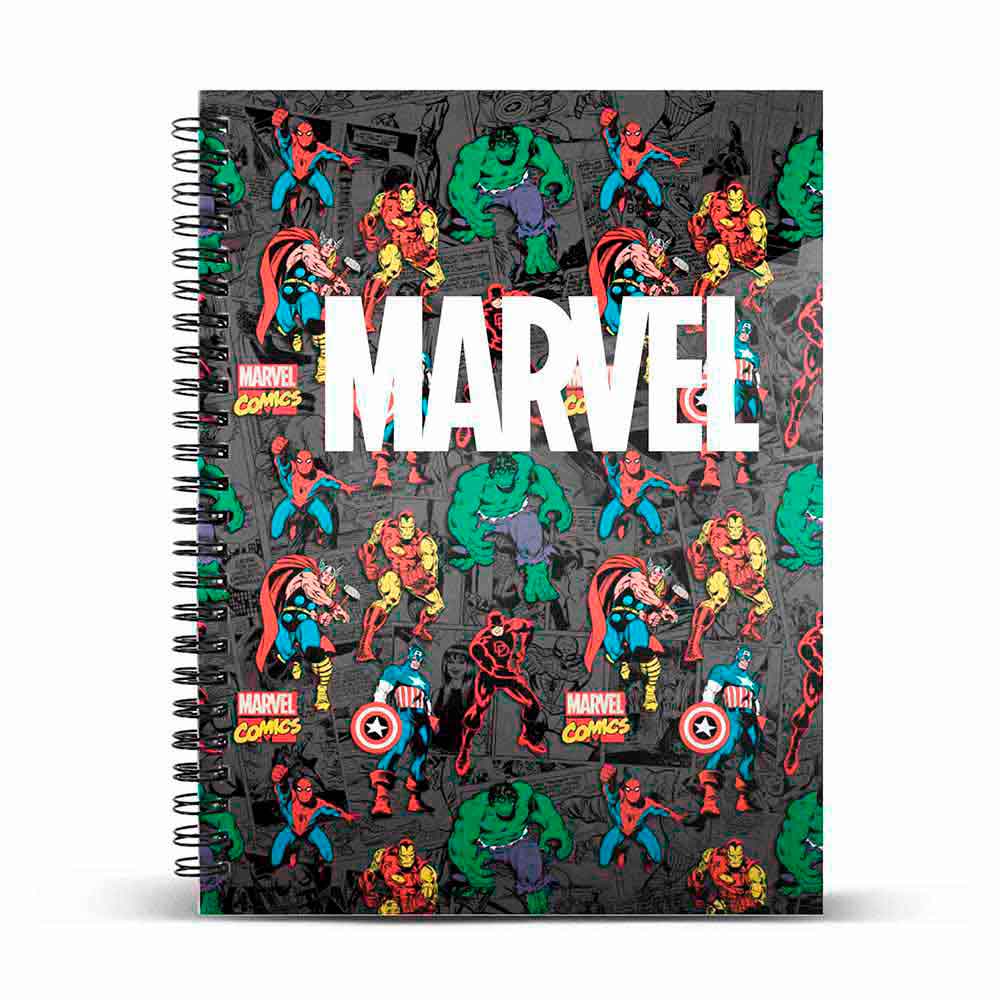 A4 Notebook Grid Paper Marvel Brawl
