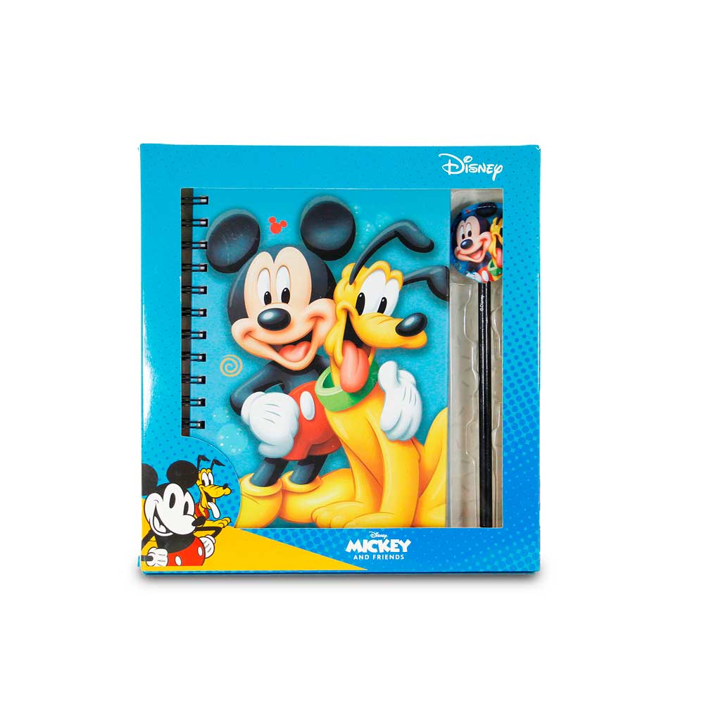 Carnet + Crayon Fashion Mickey Mouse Pluto