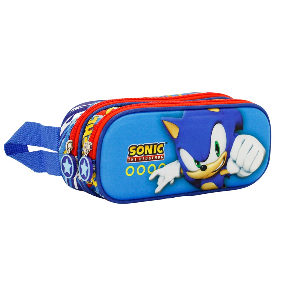 Estuche Portatodo Doble 3D Sonic Fast