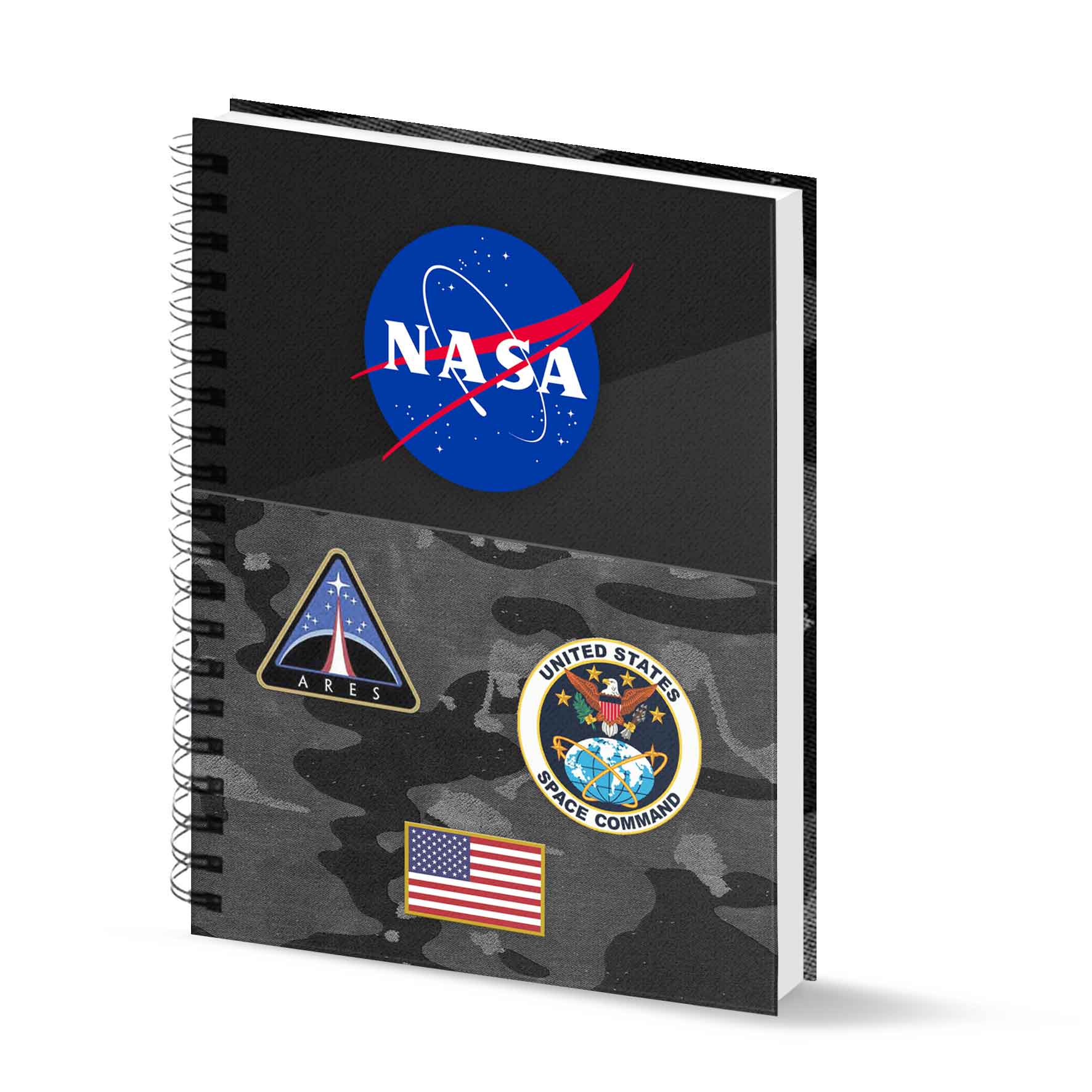 A4 Notebook Grid Paper NASA Camo