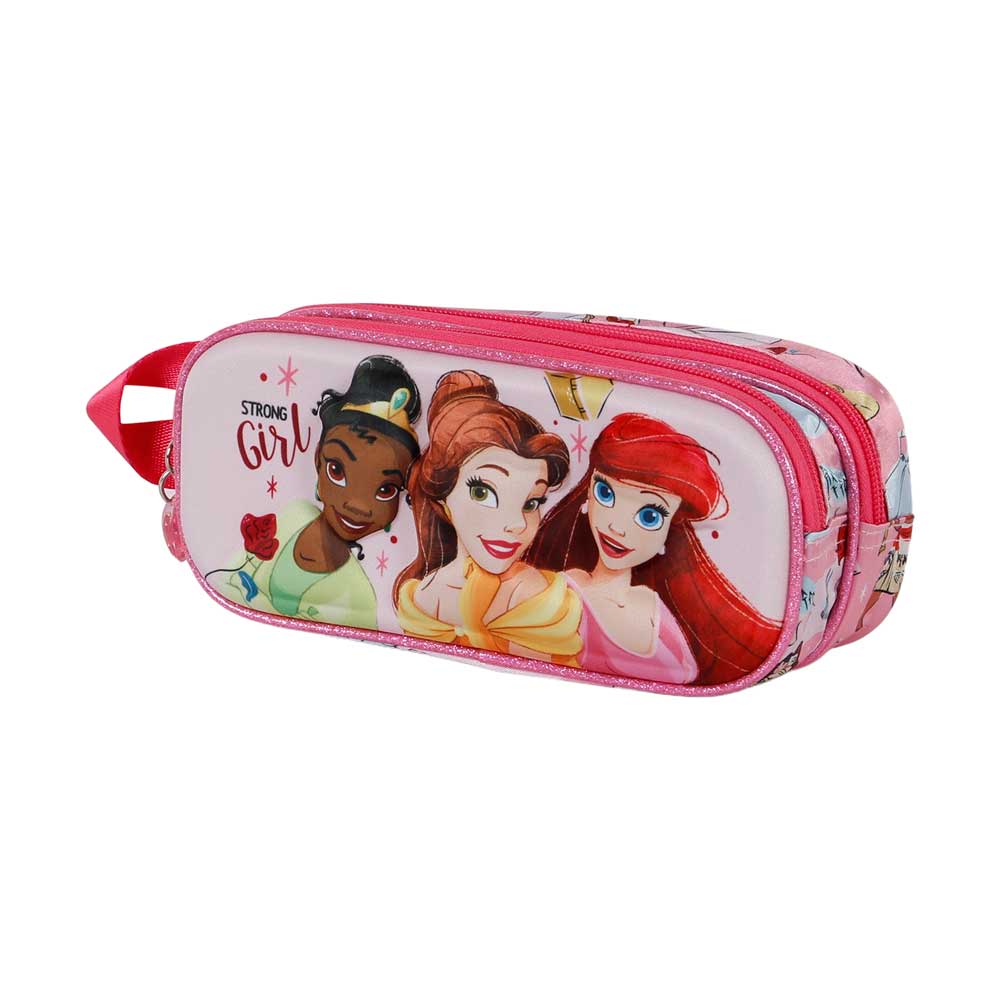 3D Double Pencil Case Disney Princess Strong