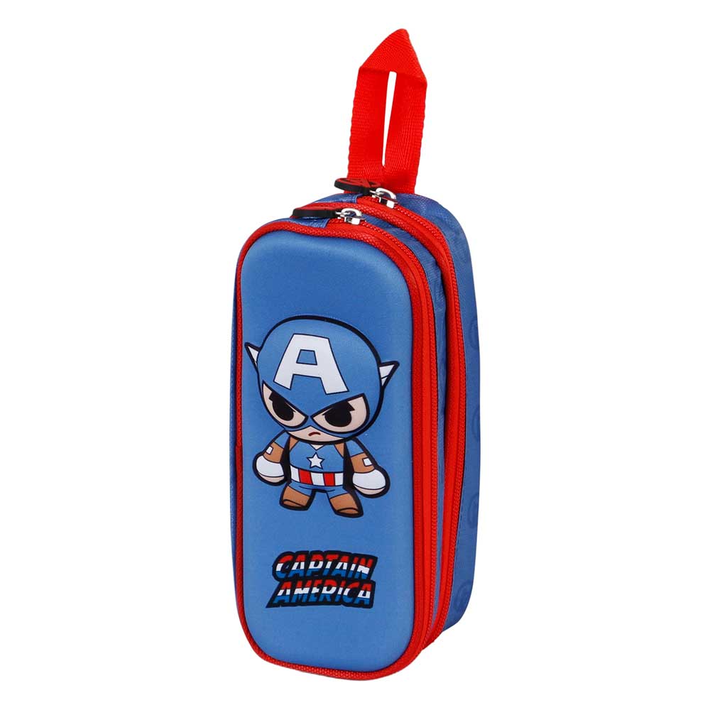 Trousse Double 3D Captain America Bobblehead