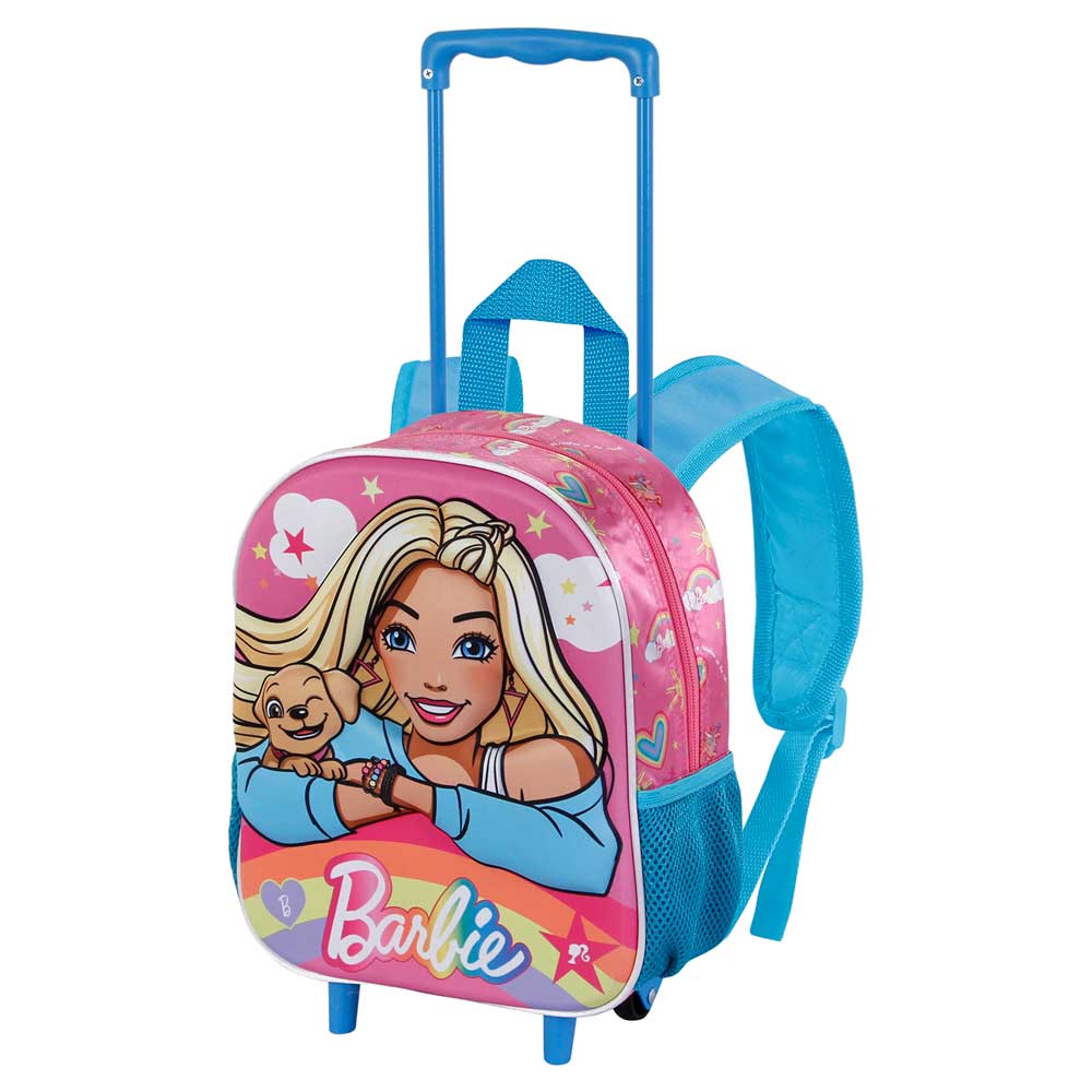 Small 3D Backpack with Wheels Barbie Rainbow