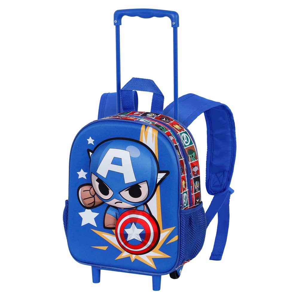 Small 3D Backpack with Wheels Captain America Punch
