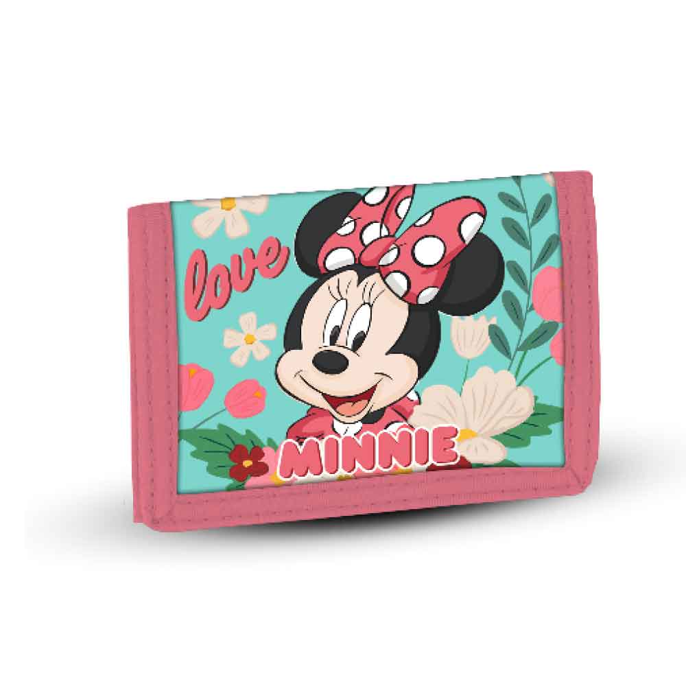 Velcro Wallet Minnie Mouse Garden Green