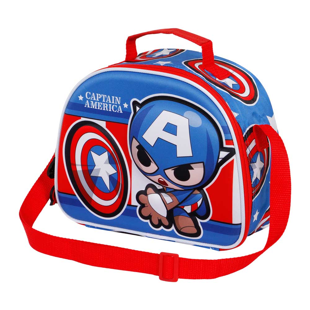 Bolsa Portamerienda 3D Capitán América Let's go