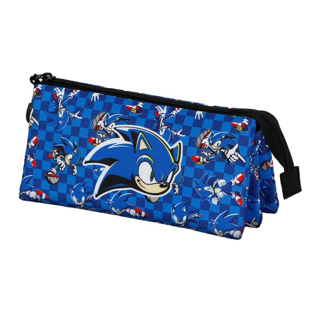 Triple Pencil Case Sonic Action