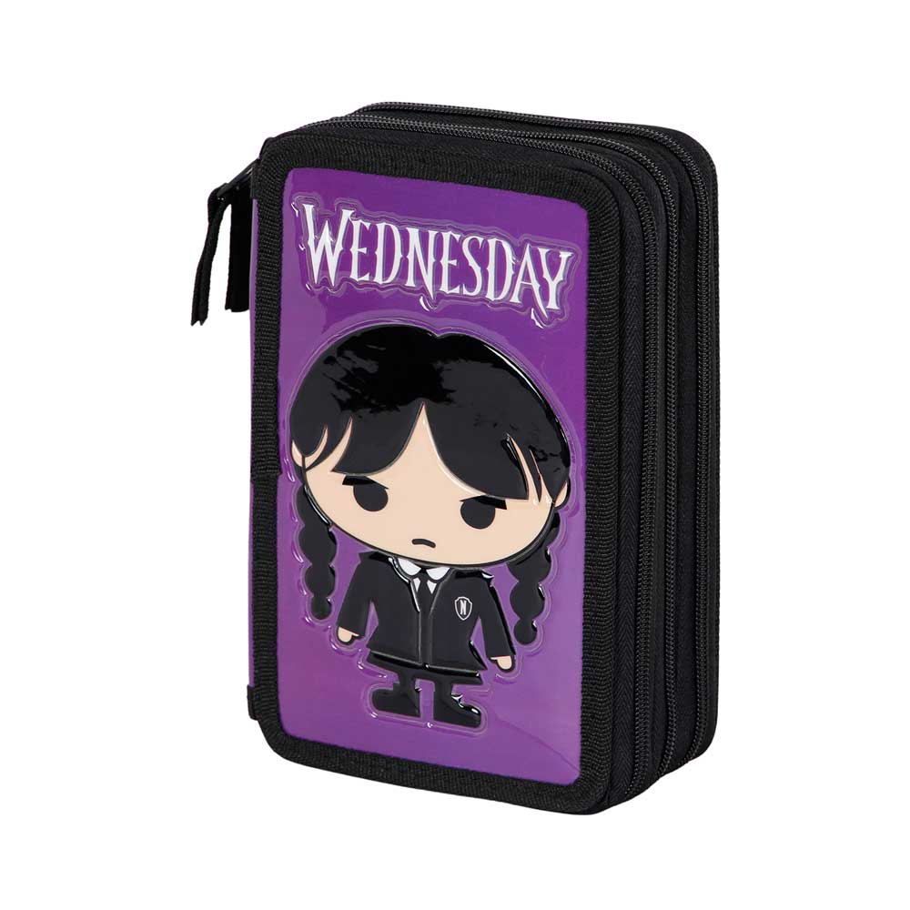 Triple Filled Pencil Case Wednesday Chibi