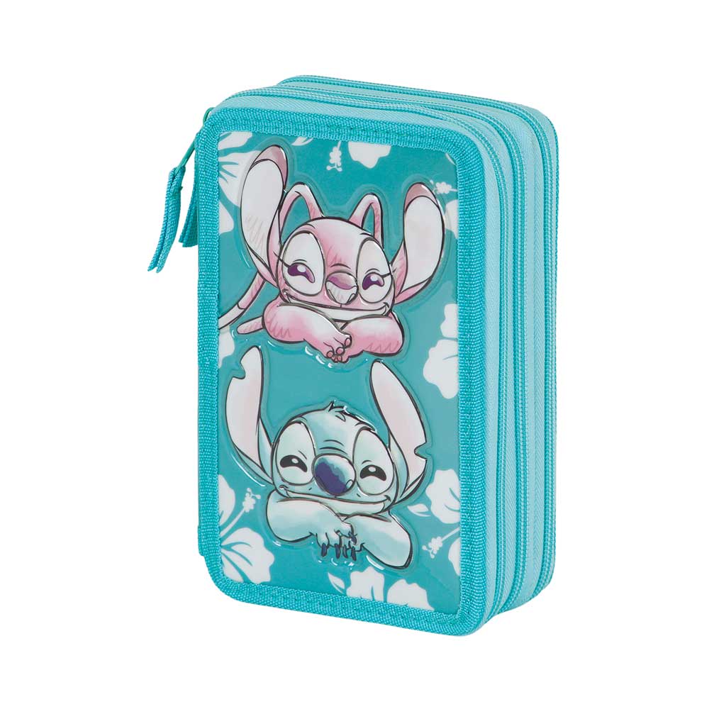 Trousse Triple Garnie Lilo et Stitch Tropic