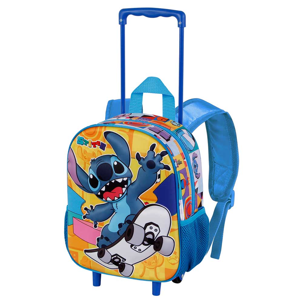 Small 3D Backpack with Wheels Lilo and Stitch Skater