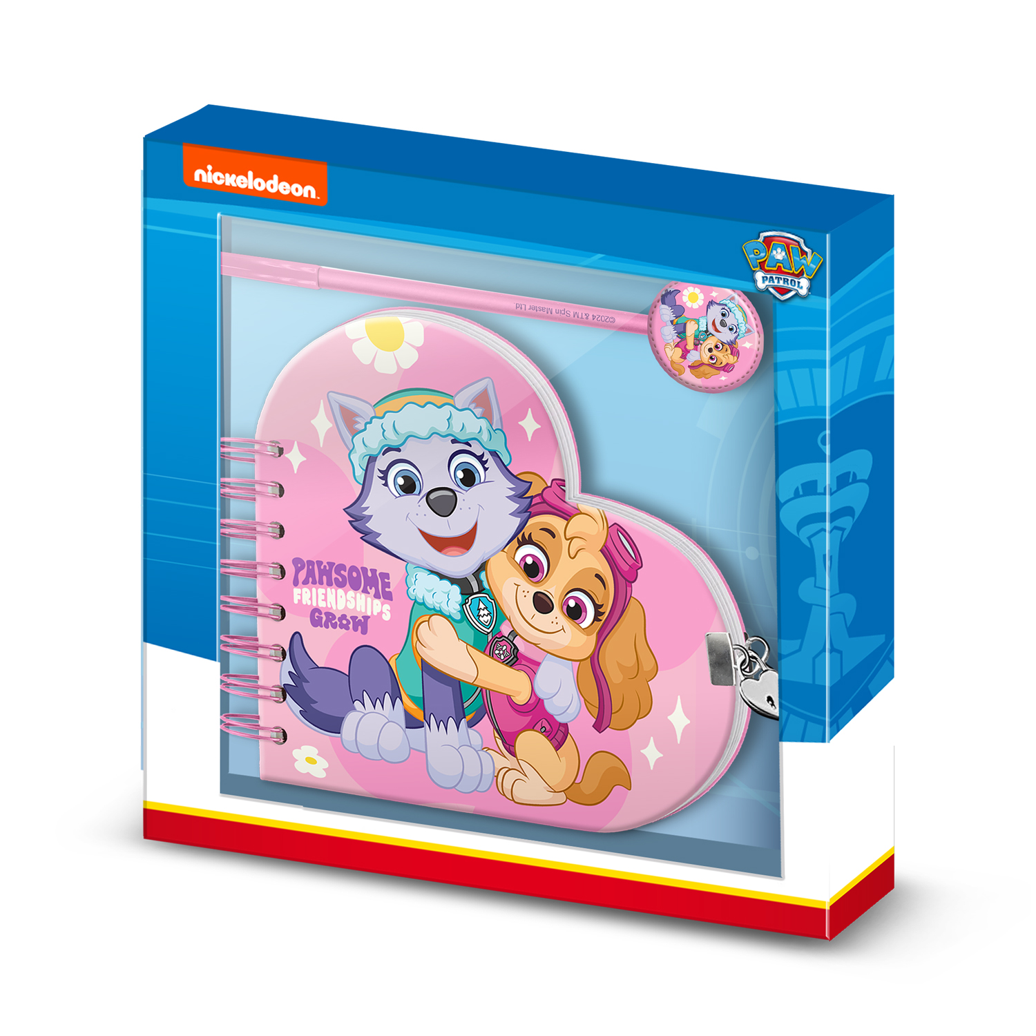 Cuaderno Corazón Llave + Boli La Patrulla Canina Friendship