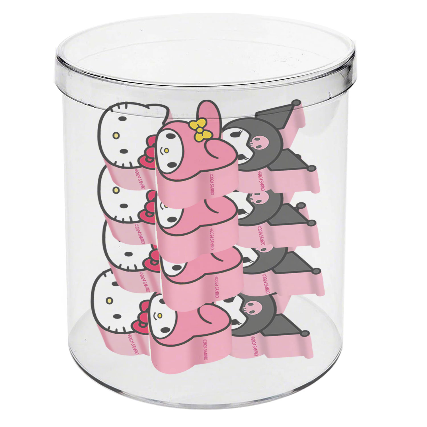 Cubo con 12 Gomme Hello Kitty Mix