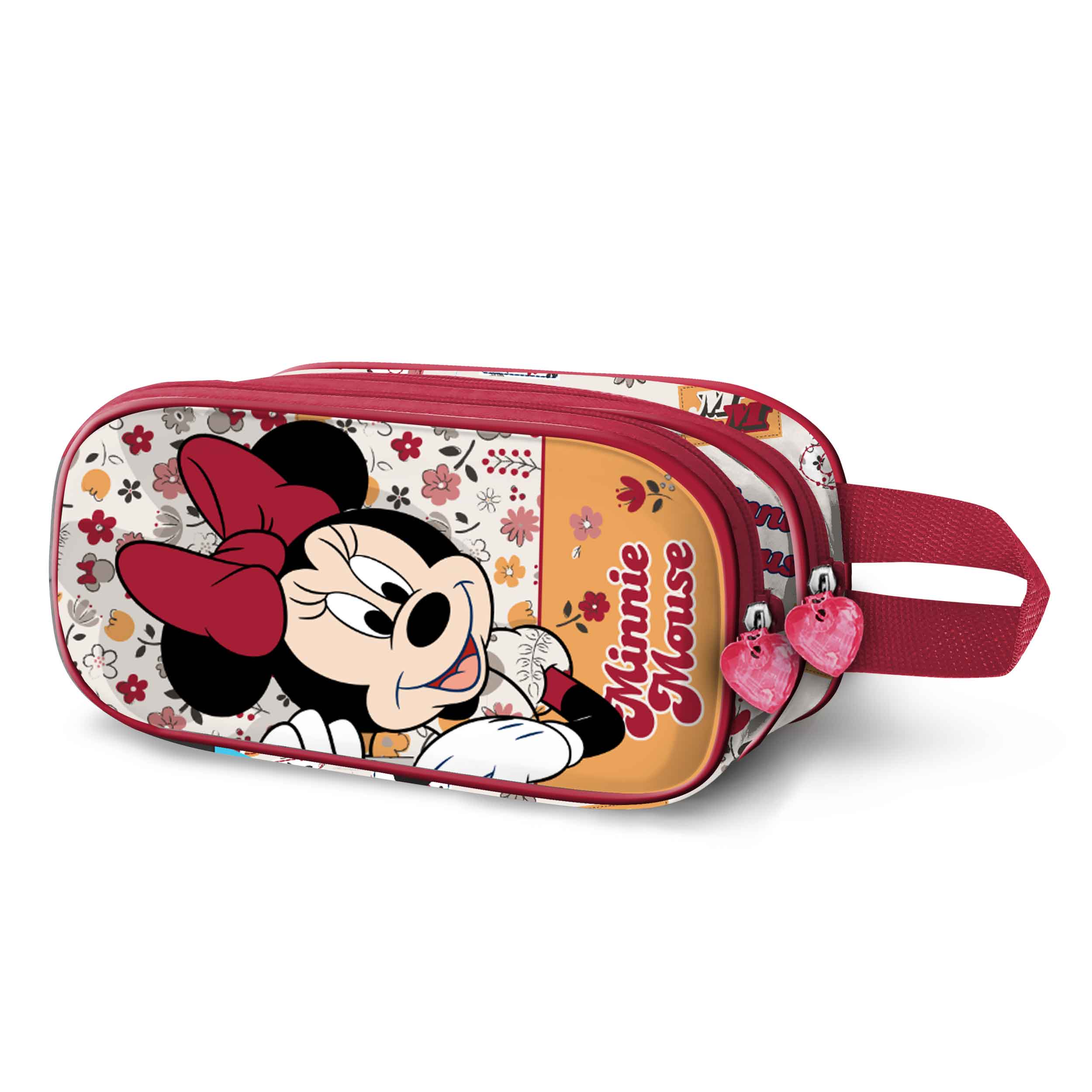 3D Double Pencil Case Minnie Mouse Flowered