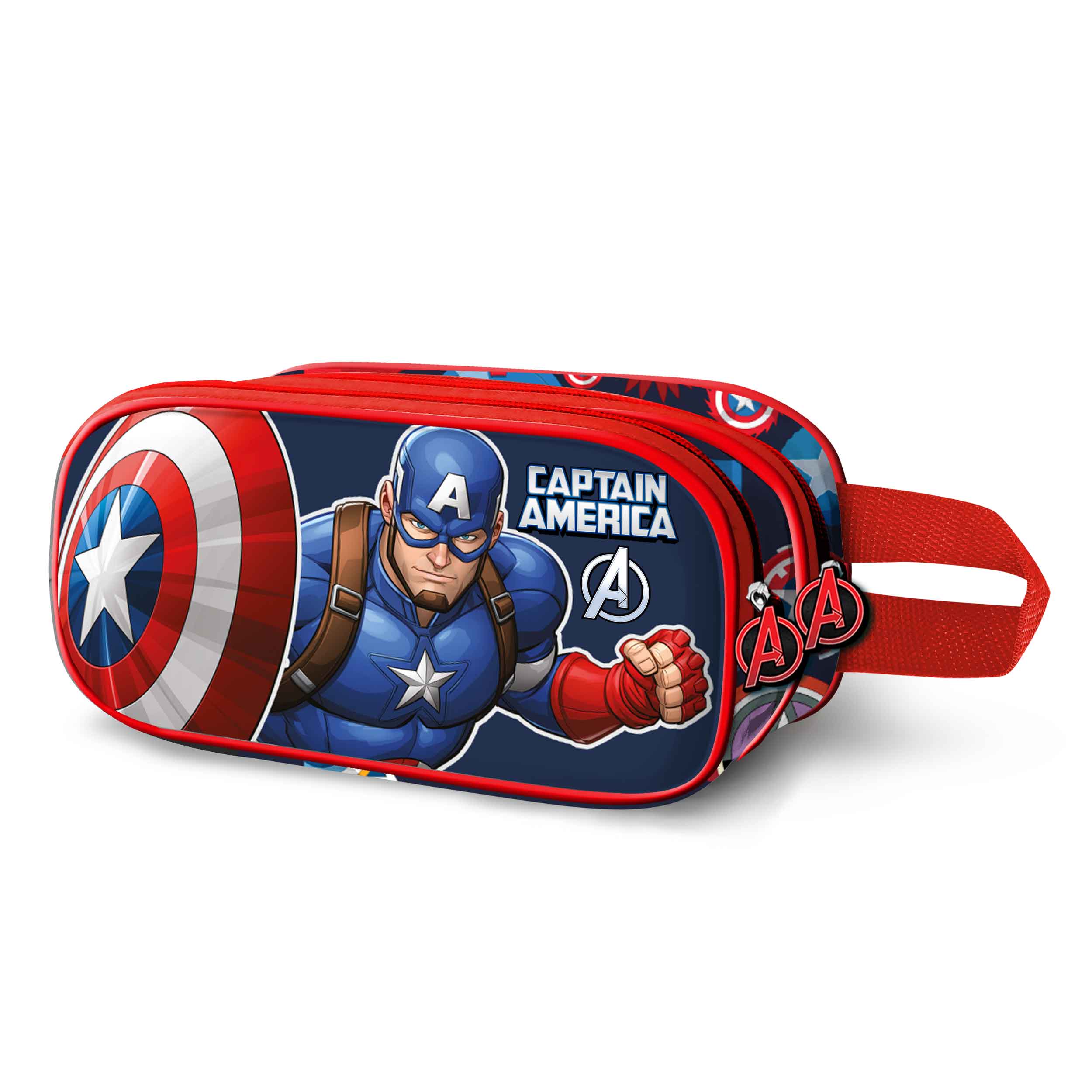 Estuche Portatodo Doble 3D Capitán América Patriot