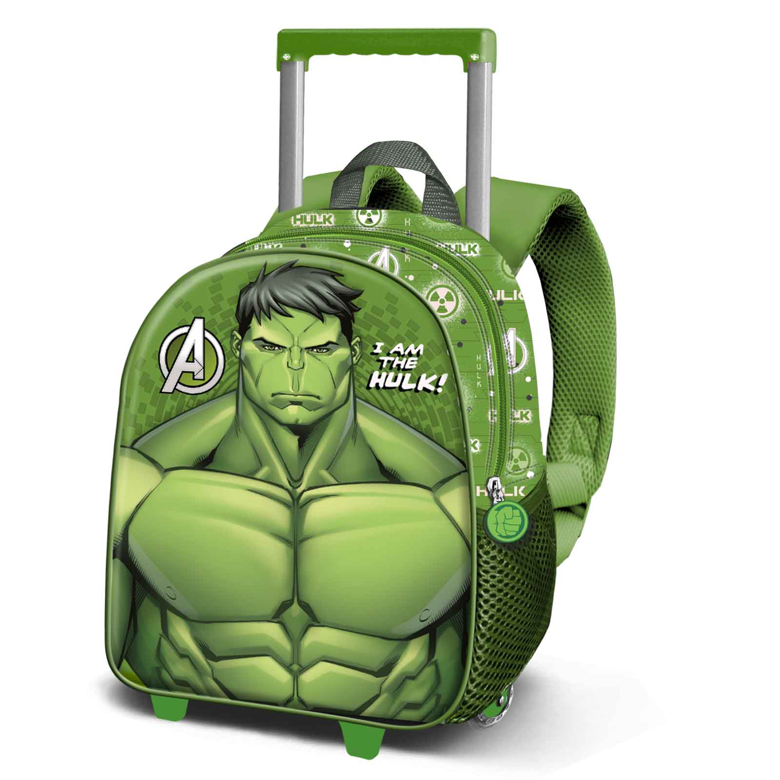 Small 3D Backpack with Wheels Hulk Rage