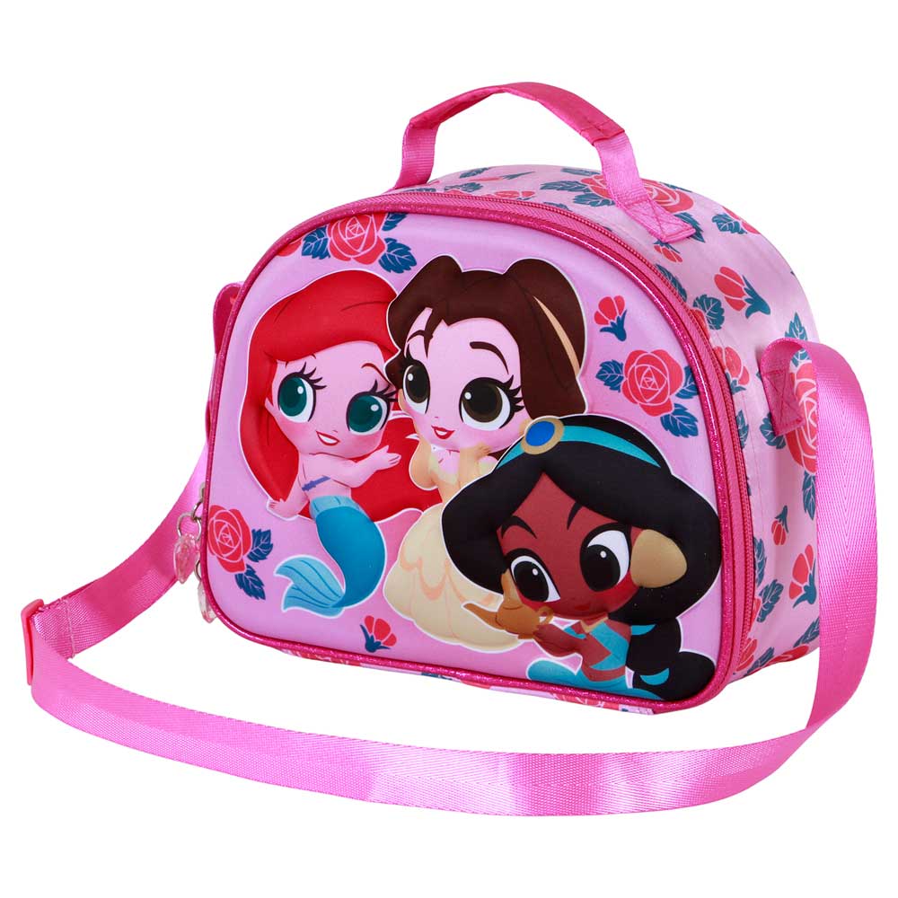 Borsa Porta Merenda 3D Principesse Disney Flowers