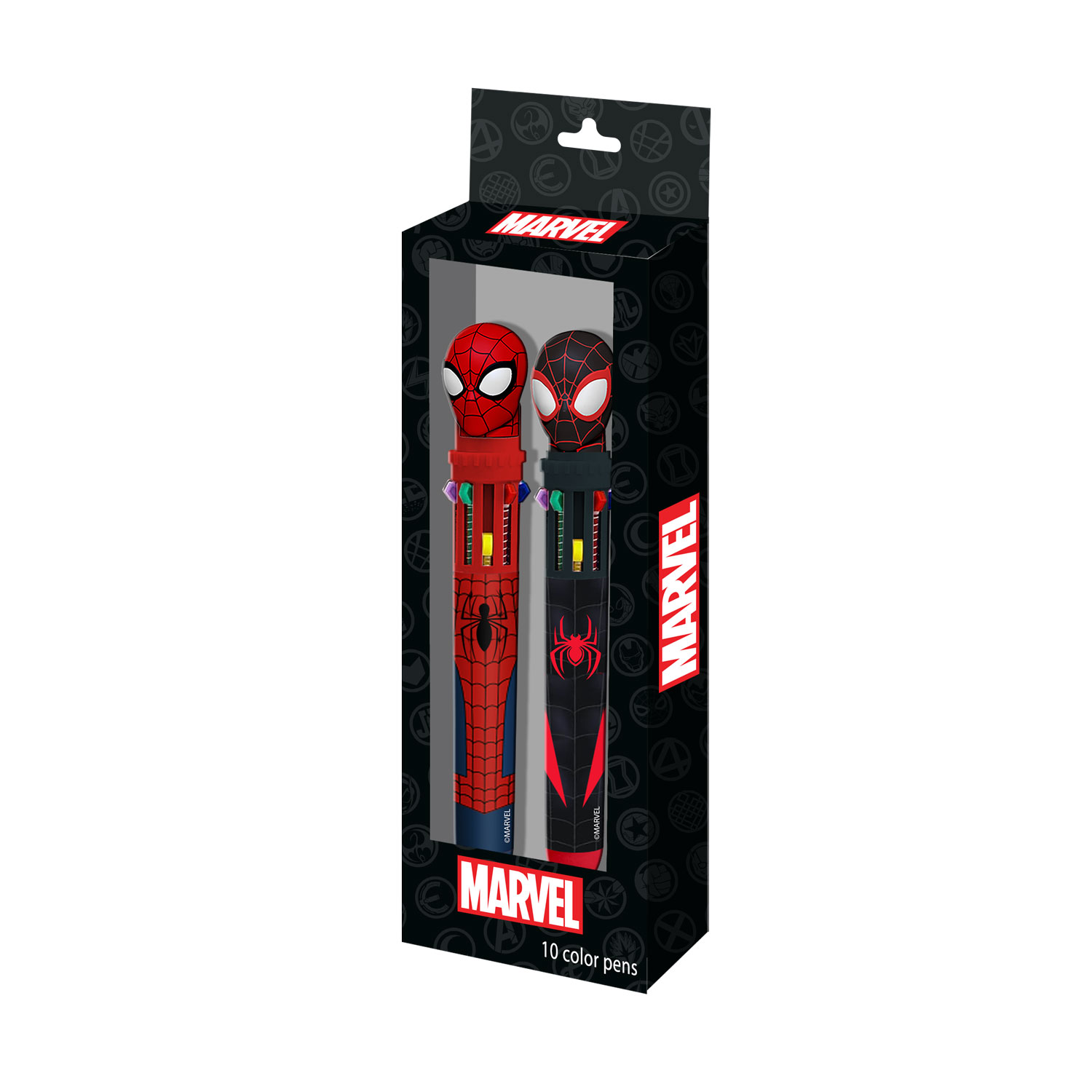 Confezione di 2 Penne con 10 Colori Spiderman Peter
