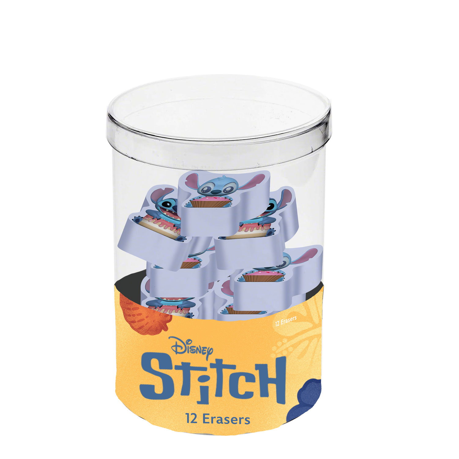 Cubo con 12 Gomme Lilo e Stitch Mix