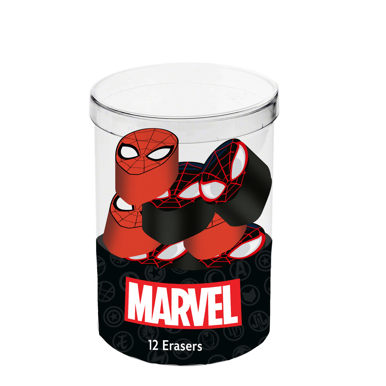 Cubo con 12 Gomme Spiderman Peter