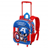 Small 3D Backpack with Wheels Captain America Let's go