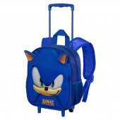 Mayorista Distribuidor Mochila 3D con Ruedas Pequeña Sonic Face