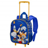 Small 3D Backpack with Wheels Sonic Tails