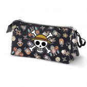 Wholesale Distributor Triple Pencil Case One Piece Skull